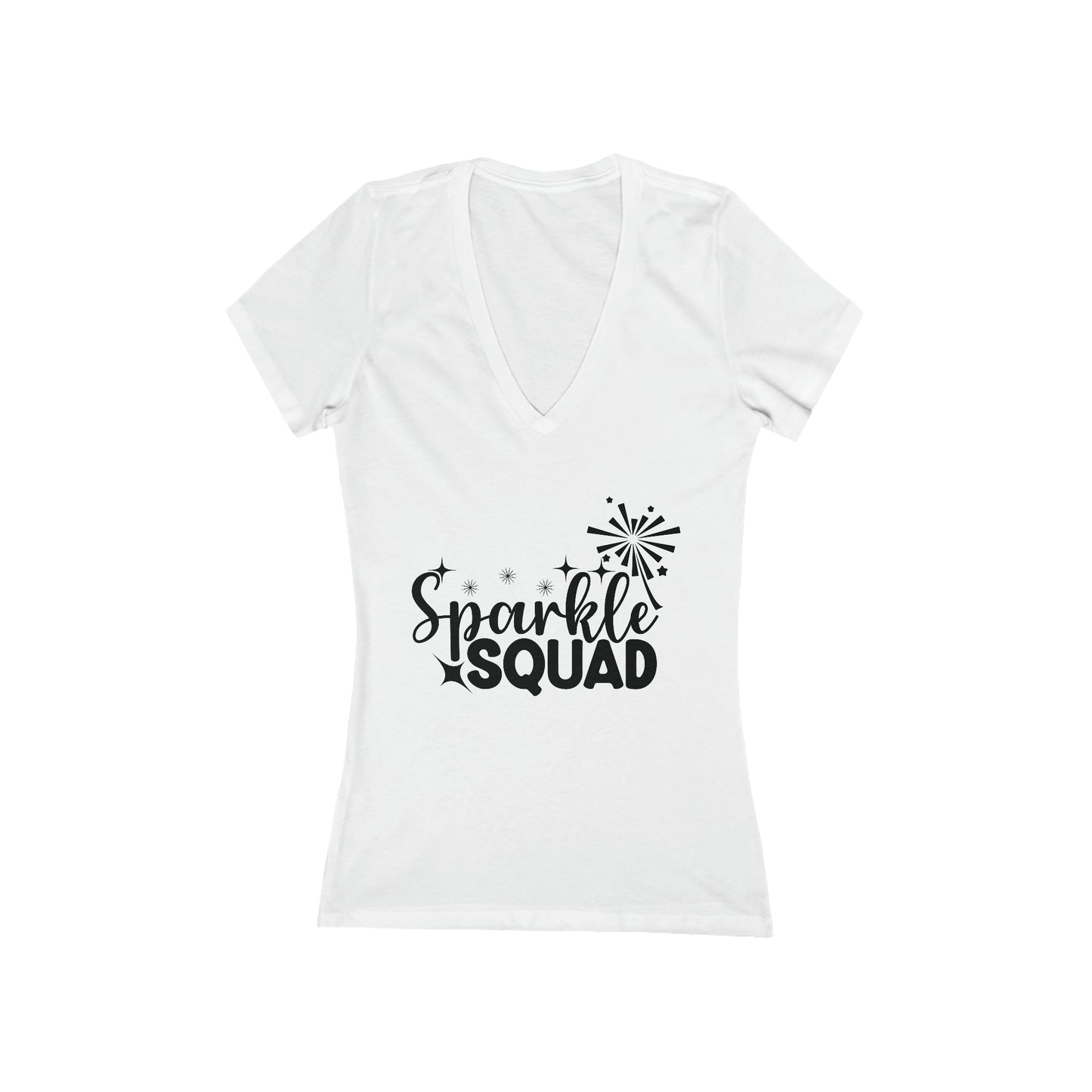 Sparkle Love Women's Jersey Short Sleeve Deep V-Neck Tee