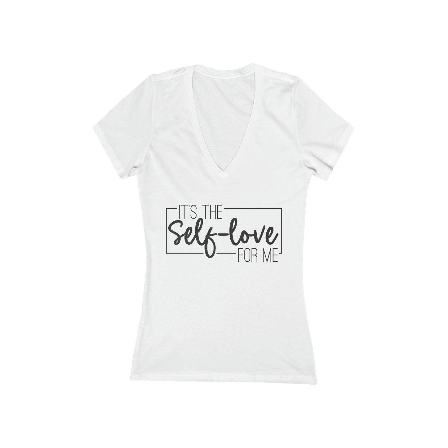 It's The Self Love for Me - Women's Jersey Short Sleeve Deep V-Neck Tee