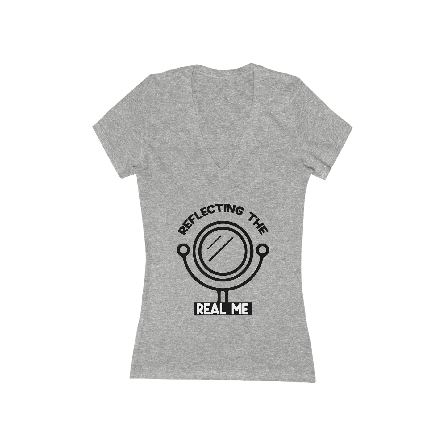 Reflecting the Real Me - Women's Jersey Short Sleeve Deep V-Neck Tee