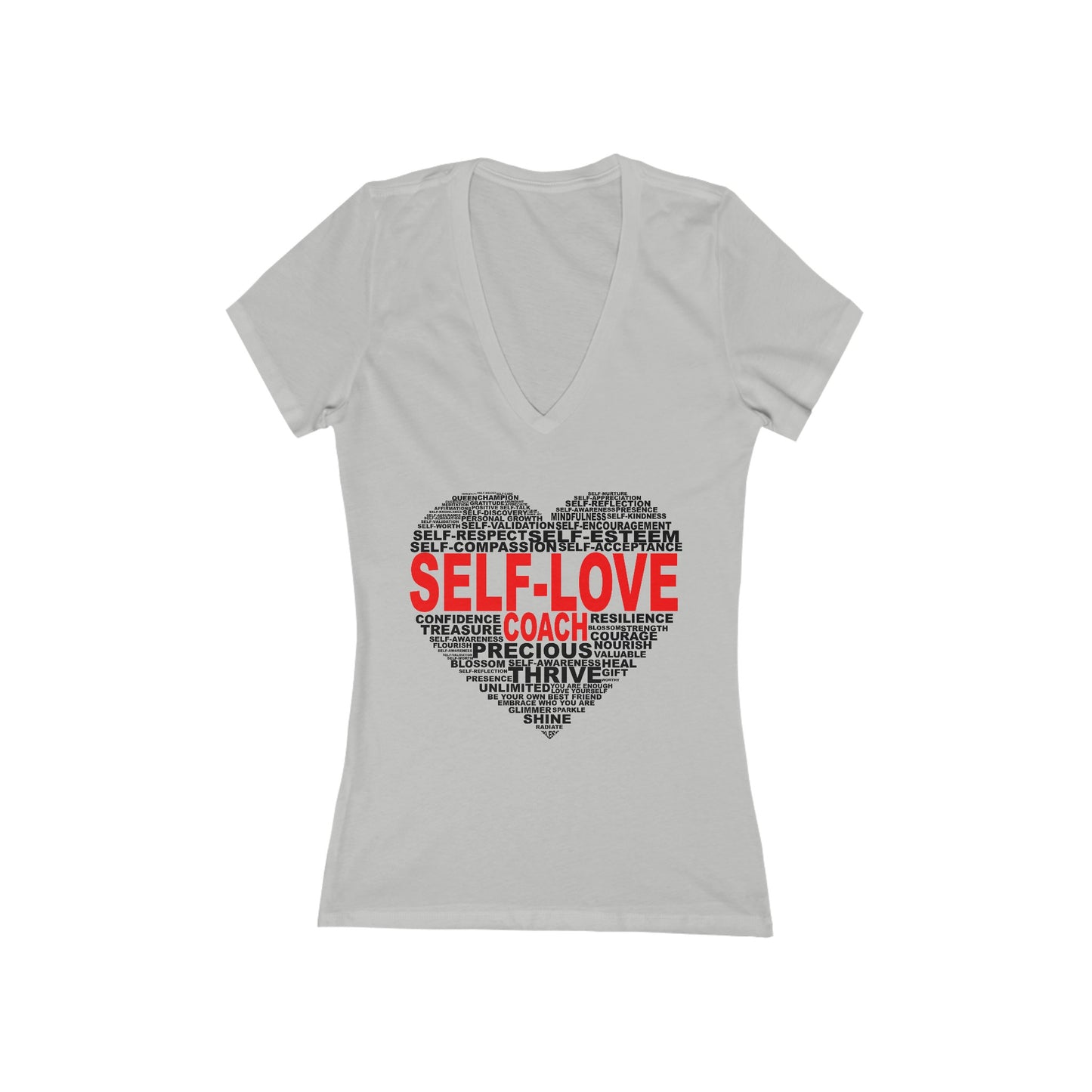 Self Love Coach - Women's Jersey Short Sleeve Deep V-Neck Tee