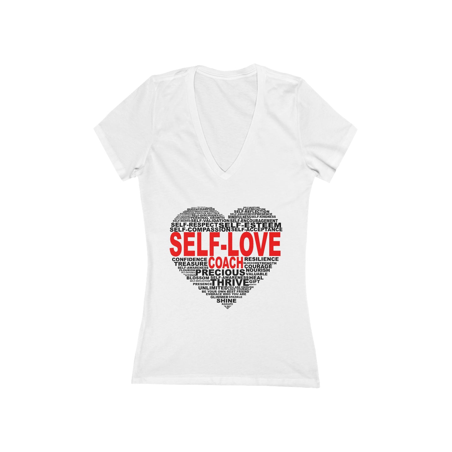 Self Love Coach - Women's Jersey Short Sleeve Deep V-Neck Tee