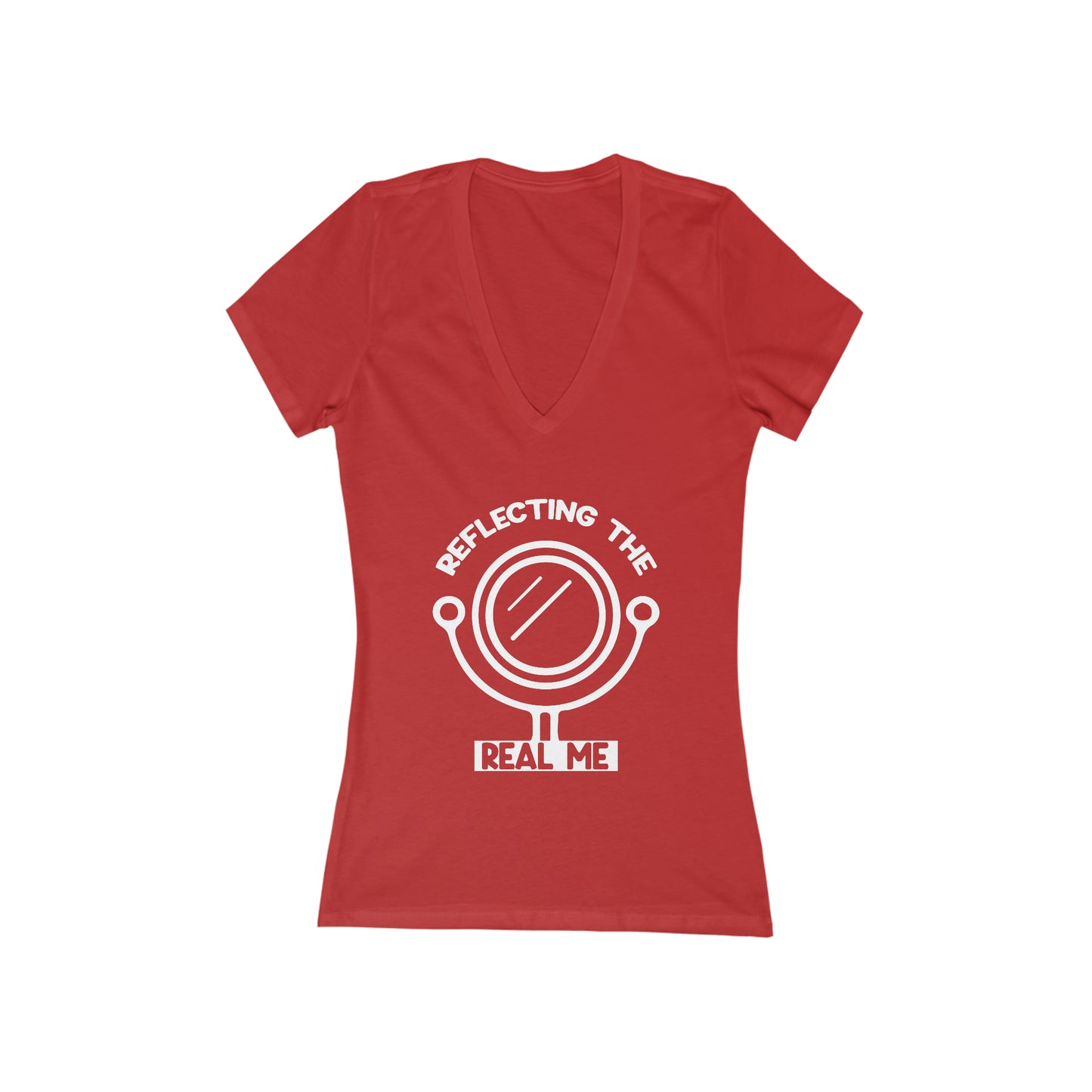 Reflecting the Real Me - Women's Jersey Short Sleeve Deep V-Neck Tee