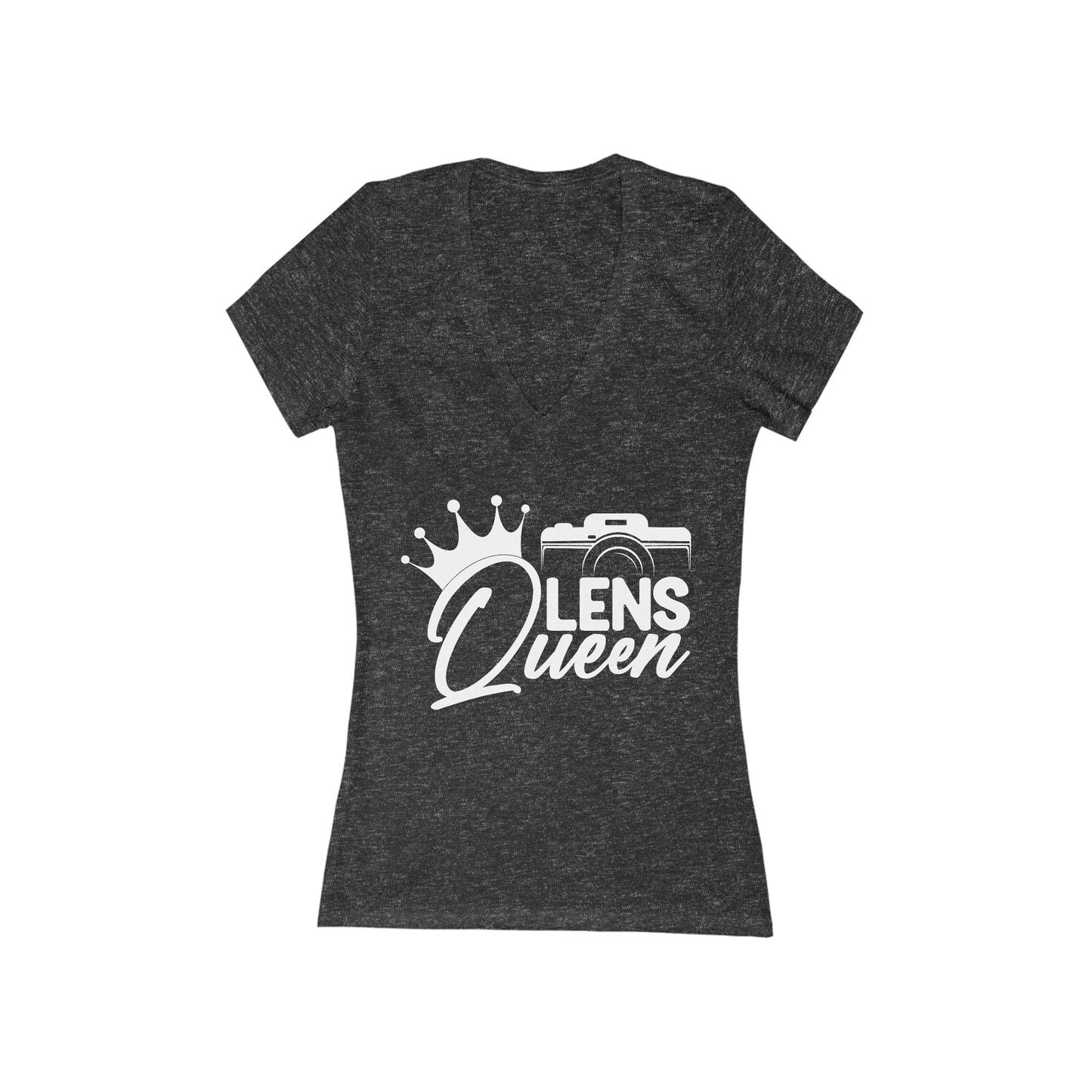 Lens Queen - Women's Jersey Short Sleeve Deep V-Neck Tee