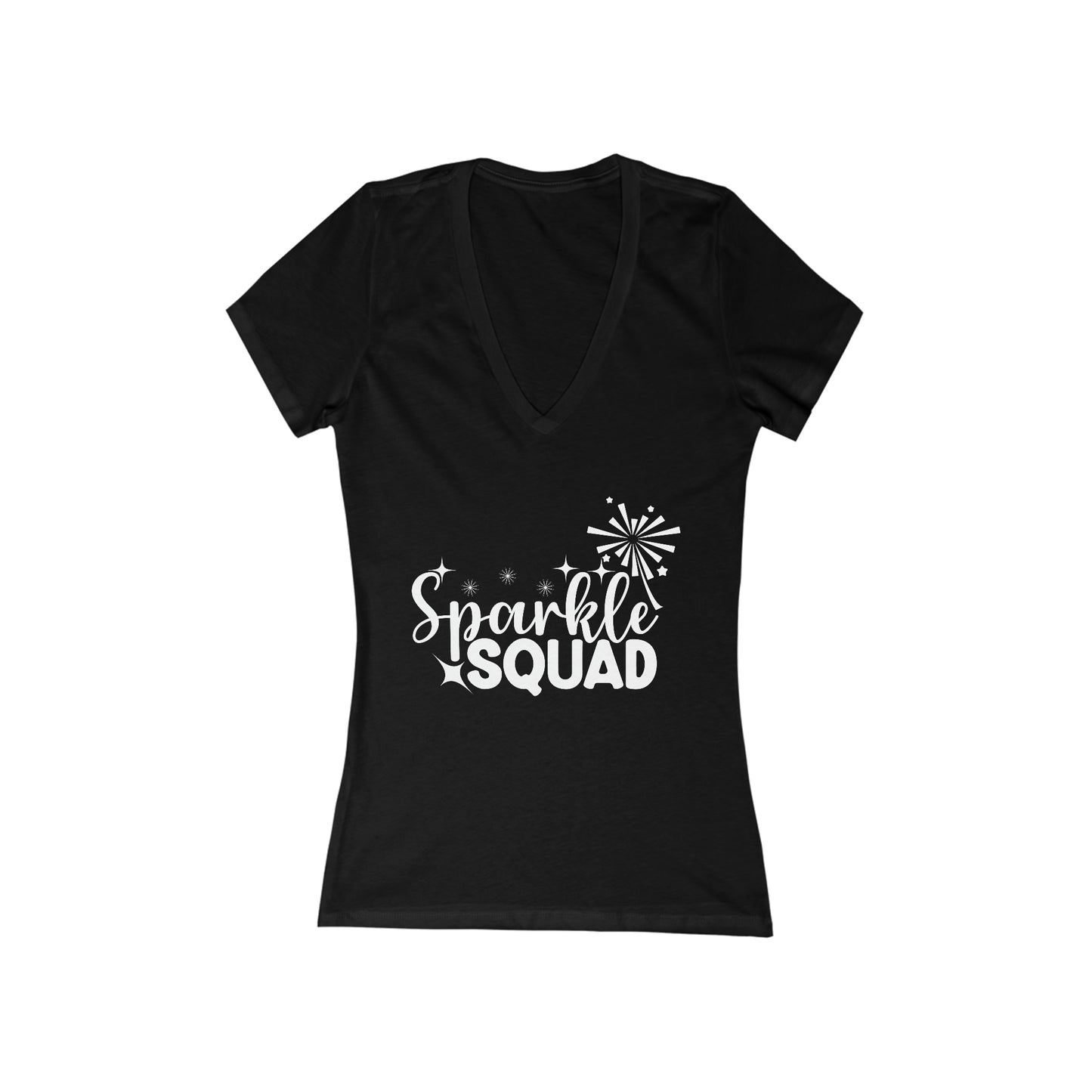 Sparkle Love Women's Jersey Short Sleeve Deep V-Neck Tee