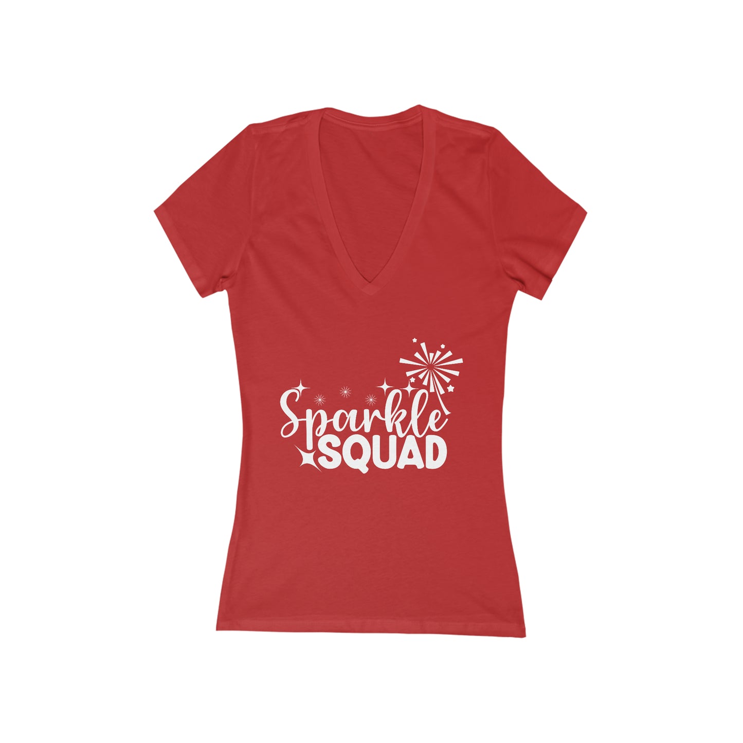 Sparkle Love Women's Jersey Short Sleeve Deep V-Neck Tee