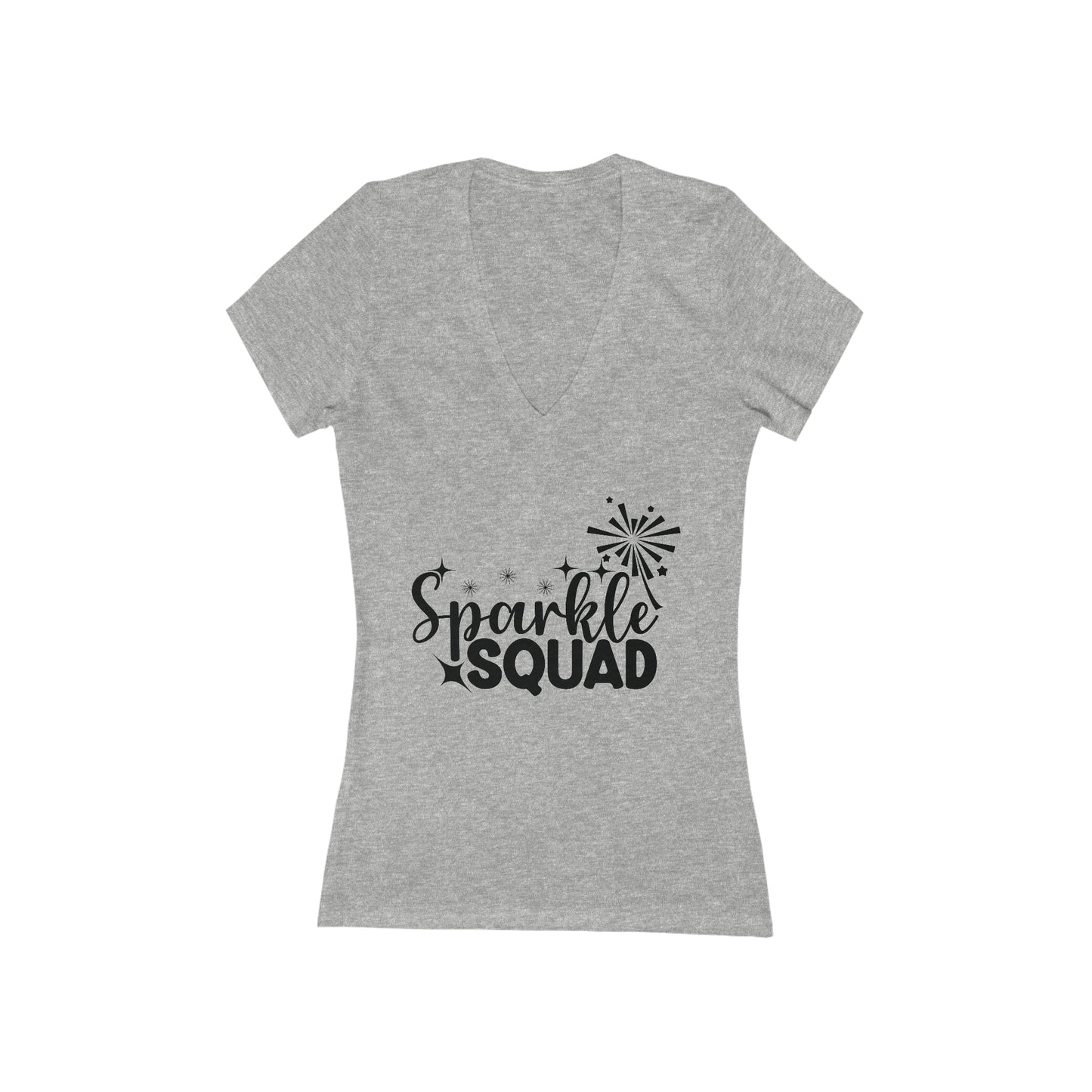 Sparkle Love Women's Jersey Short Sleeve Deep V-Neck Tee