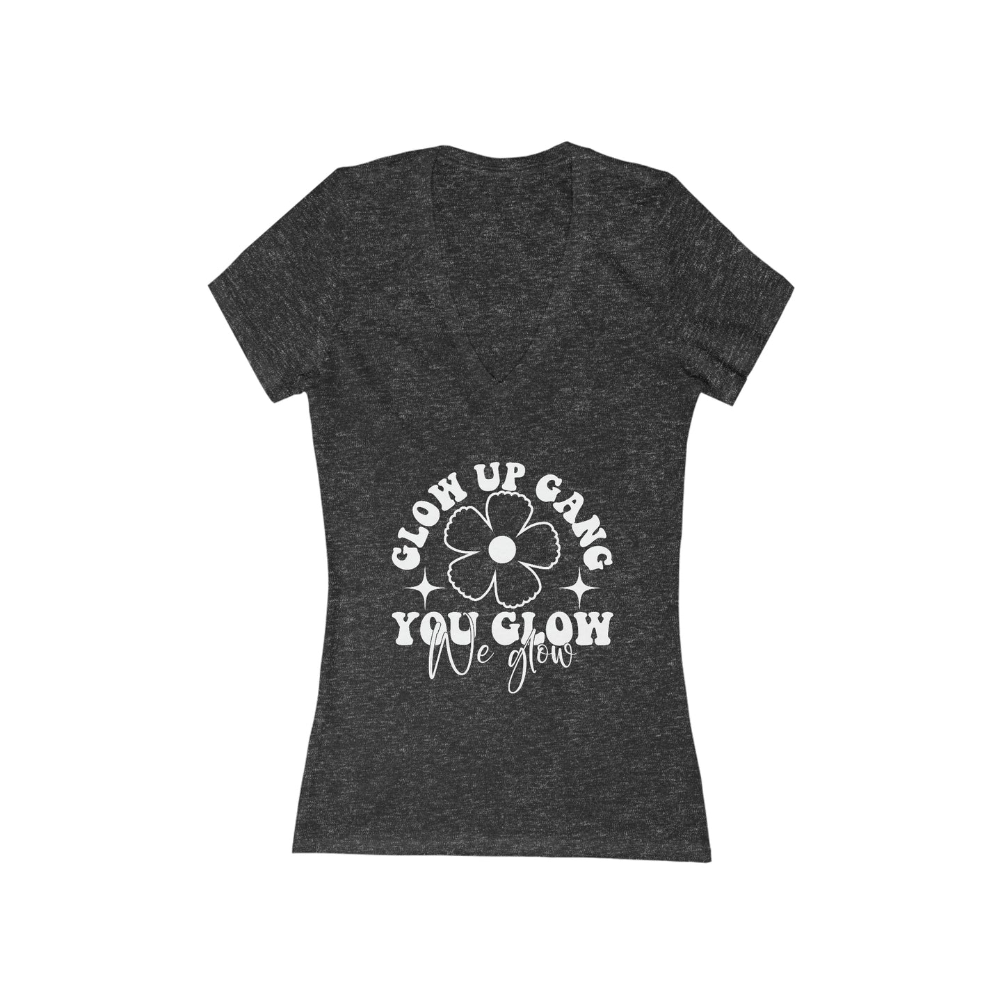 Glow Up Gang - Women's Jersey Short Sleeve Deep V-Neck Tee