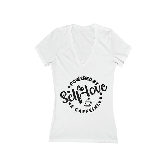 Self Love - Women's Jersey Short Sleeve Deep V-Neck Tee