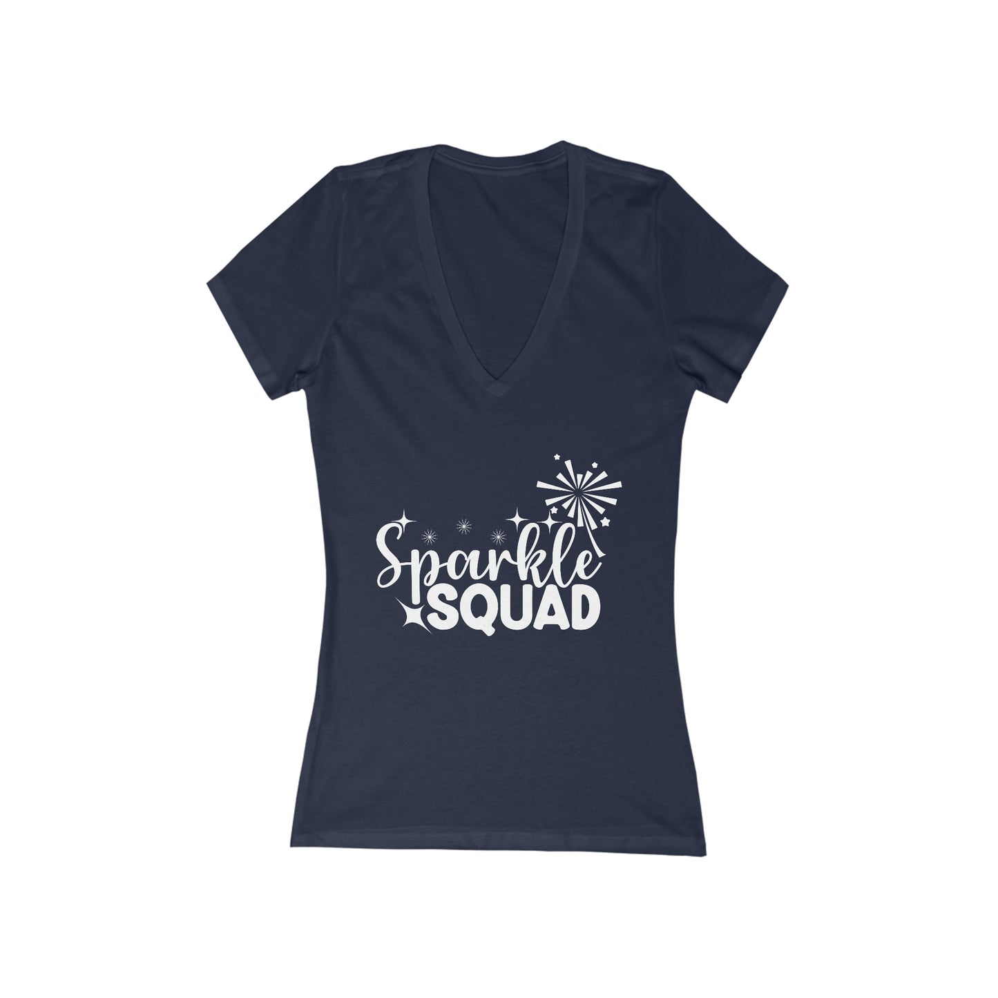 Sparkle Love Women's Jersey Short Sleeve Deep V-Neck Tee